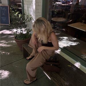 Anthropologie Tan Wide Leg Pants